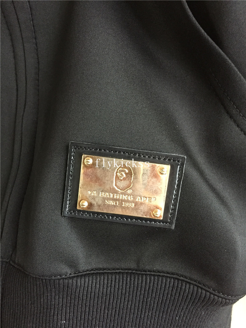 A Bathing Ape Premium BAPE Black Gold Shark Hoodie